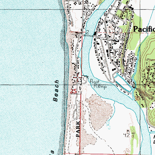 Topographic Map of Pacific City County Boat Launch, OR
