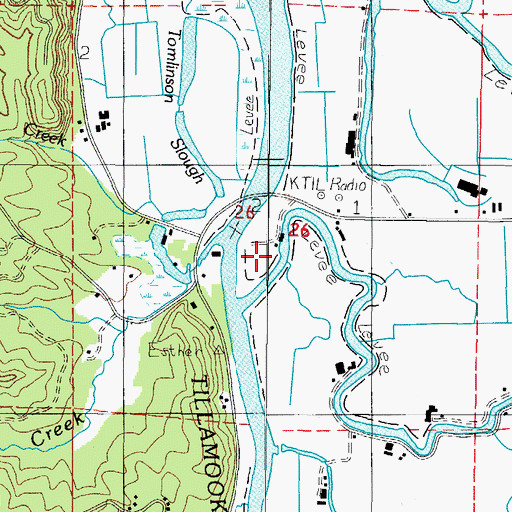 Topographic Map of Big Barn RV Park and Marina Boat Launch, OR