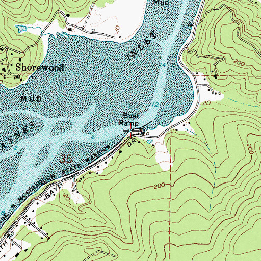 Topographic Map of Conde B McCullough State Park Boat Ramp, OR