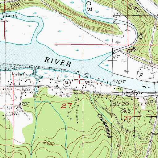 Topographic Map of Drift Creek Boat Landing, OR