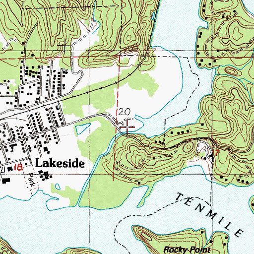 Topographic Map of North Lake Resort and Marina, OR