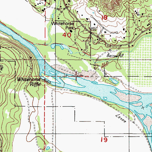 Topographic Map of Whitehorse Park Boat Ramp, OR
