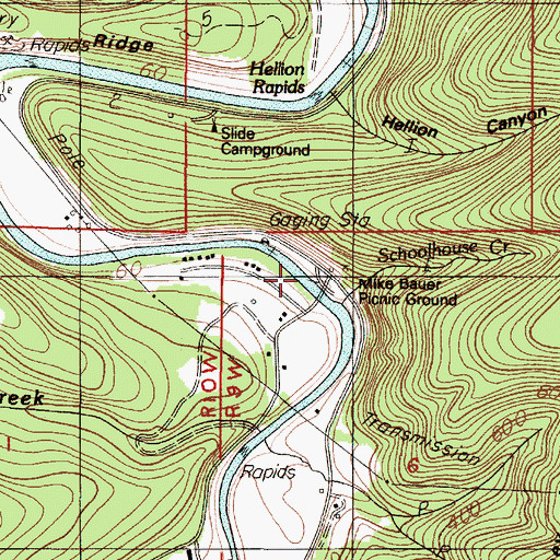 Topographic Map of Mike Bauer Wayside Boat Ramp, OR