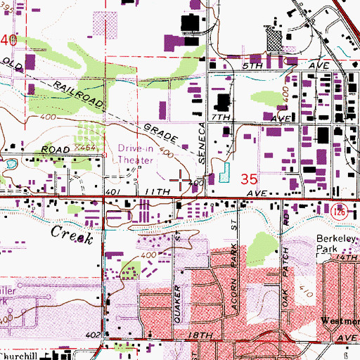 Topographic Map of Lane Transit District Seneca Station, OR