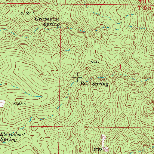 Topographic Map of Box Spring, AZ