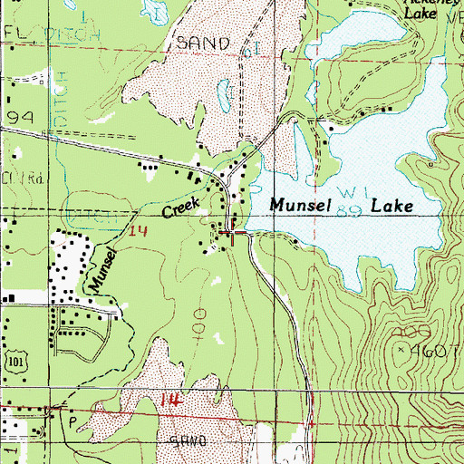 Topographic Map of Munsel Landing Boat Ramp, OR