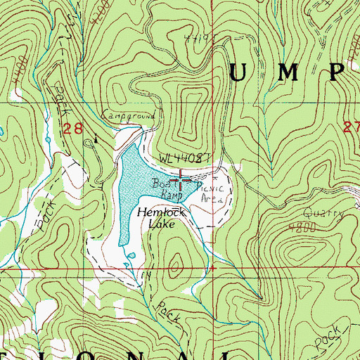 Topographic Map of Hemlock Lake Boat Ramp, OR