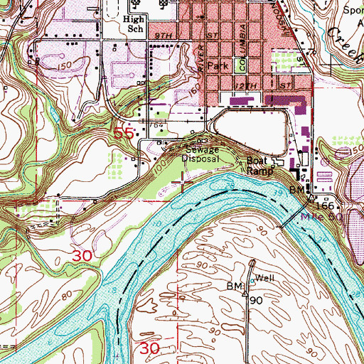 Topographic Map of Rogers Landing County Park Boat Ramp, OR