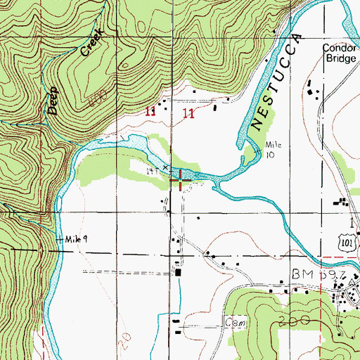 Topographic Map of Three Rivers County Drift Boat Launch, OR