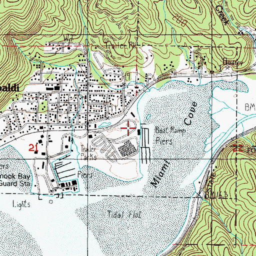 Topographic Map of Garibaldi Old Mill Marina Resort Boat Launch, OR