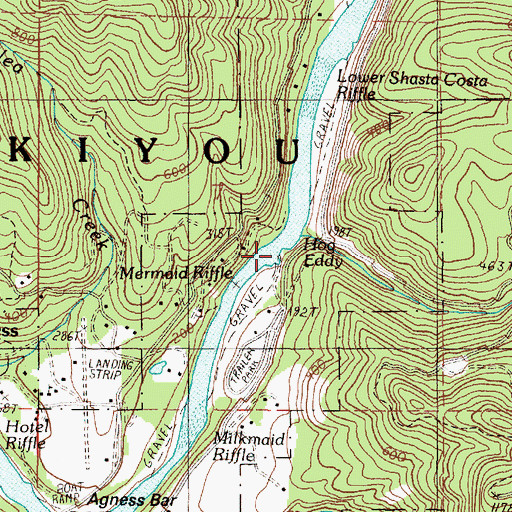 Topographic Map of Cougar Lane Store Agness Landing, OR