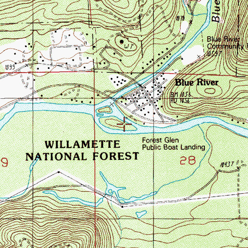 Topographic Map of Forest Glen Landing Boat Ramp, OR