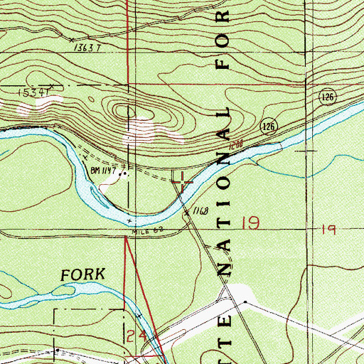 Topographic Map of Bruckert Bridge Boat Ramp, OR
