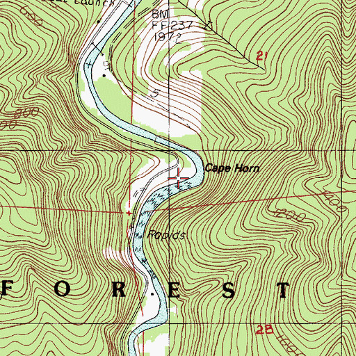 Topographic Map of Konnie Fishing Access, OR