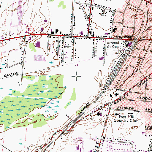 Topographic Map of City Center Industrial Park, NY