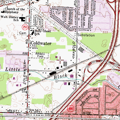 Topographic Map of Coldwater Lumber Industrial Park, NY