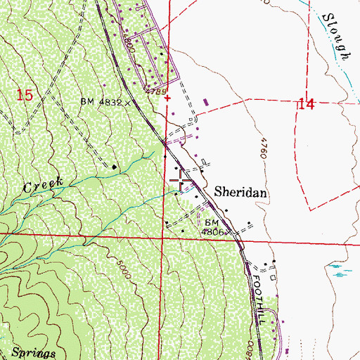 Topographic Map of Jobs Canyon, NV