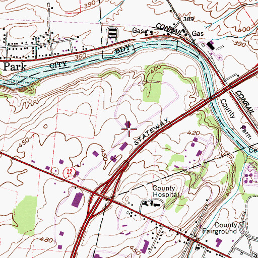Topographic Map of Jefferson County Industrial Park, NY