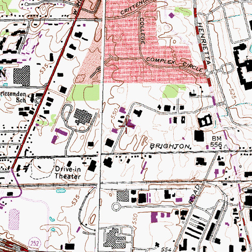 Topographic Map of Metro Industrial Park, NY