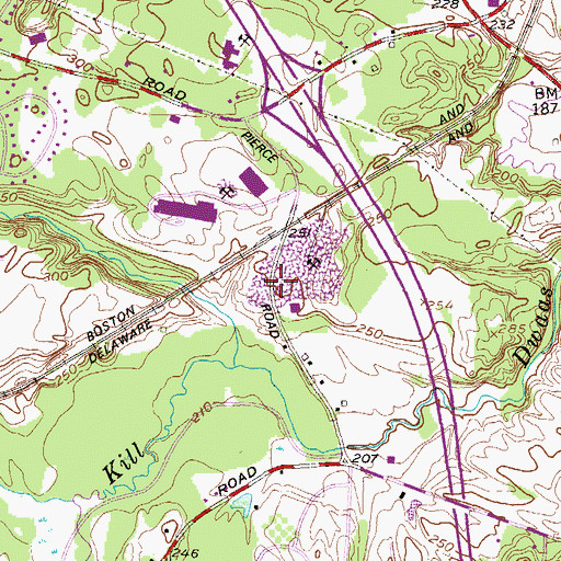 Topographic Map of Northway 10 Industrial Park, NY