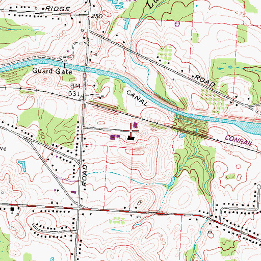 Topographic Map of Ogden Industrial Isle, NY