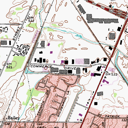 Topographic Map of Rochester Henrietta Planned Industrial Park, NY