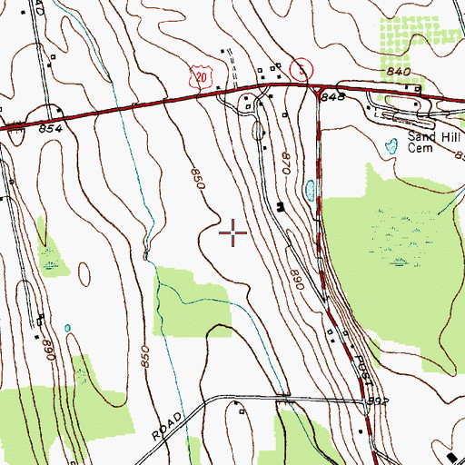 Topographic Map of Ontario County Landfill, NY
