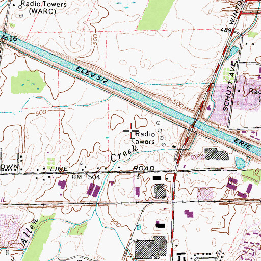 Topographic Map of Canal View Office Park, NY