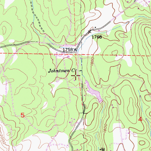 Topographic Map of Johntown Creek, CA