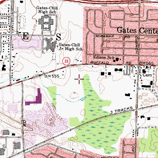 Topographic Map of Gates Business Park, NY