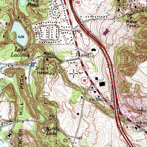 Topographic Map of Powder Mill Office Park, NY