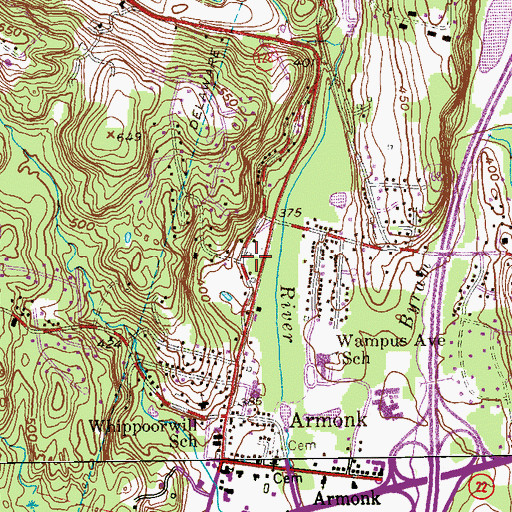 Topographic Map of Armonk Towne Center Shopping Center, NY