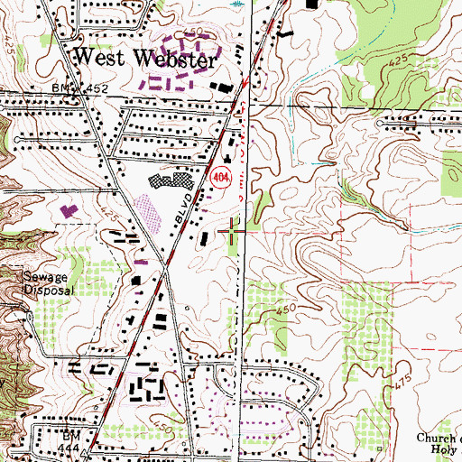 Topographic Map of Bay Towne Plaza Shopping Center, NY
