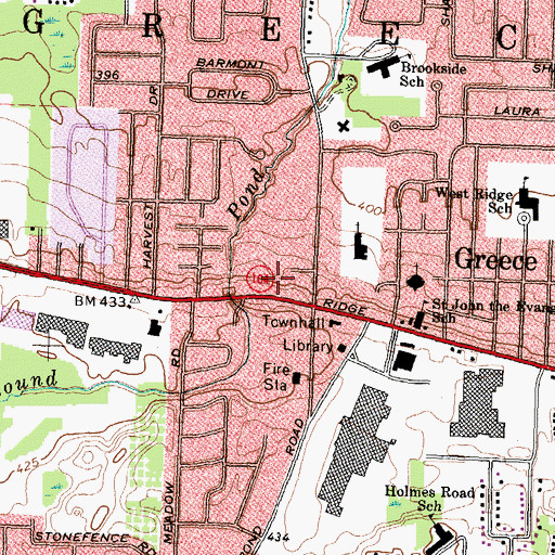 Topographic Map of Buckmans Plaza Shopping Center, NY