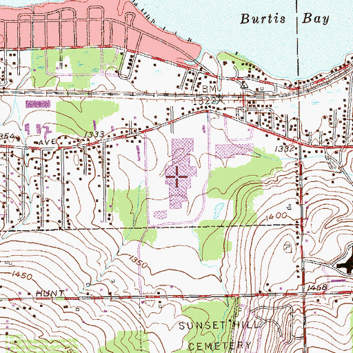 Topographic Map of Chautauqua Mall Shopping Center, NY