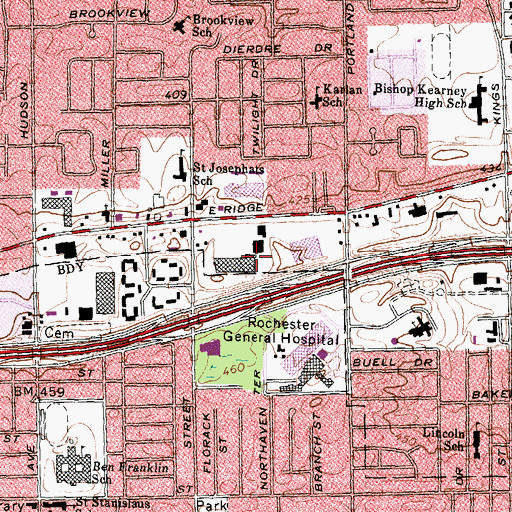 Topographic Map of Depot Plaza Shopping Center, NY