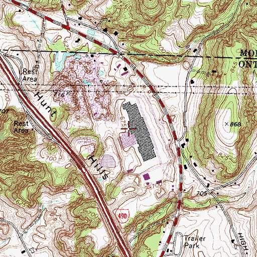 Topographic Map of Eastview Mall Shopping Center, NY