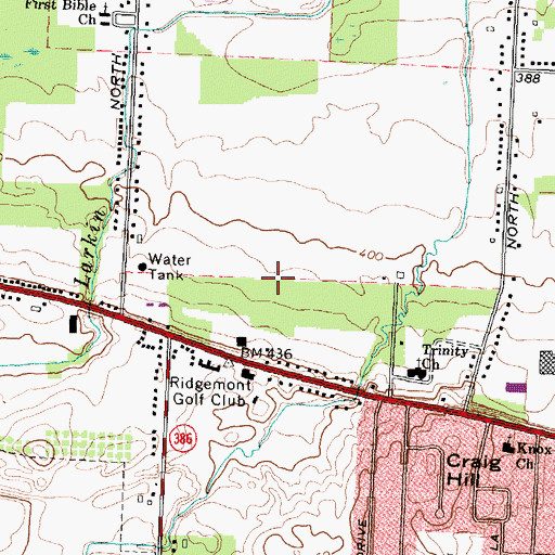 Topographic Map of Elm Ridge Plaza Shopping Center, NY