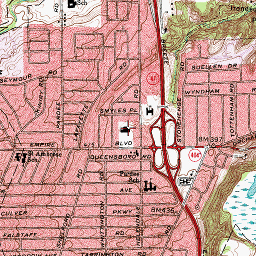 Topographic Map of Empire Plaza Shopping Center, NY