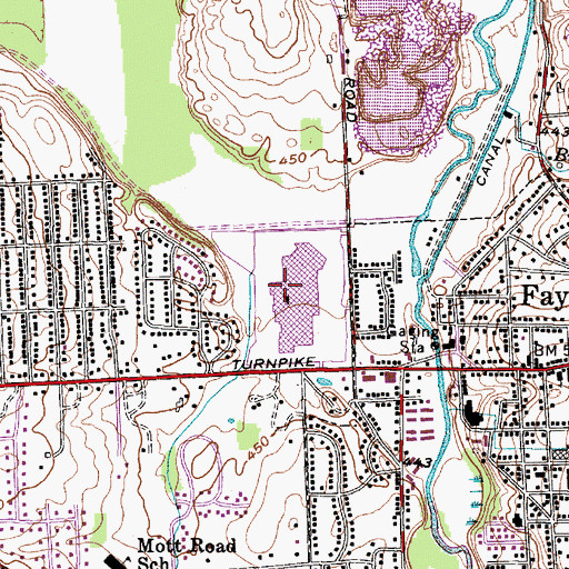 Topographic Map of Fayetteville Mall Shopping Center, NY