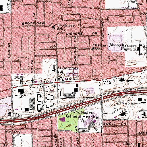 Topographic Map of Georgetown Plaza Shopping Center, NY