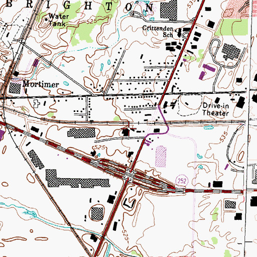 Topographic Map of Henrietta Townline Plaza Shopping Center, NY
