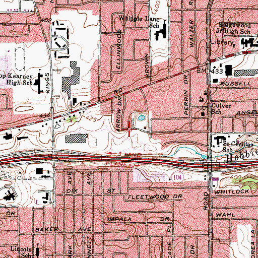 Topographic Map of Medley Centre Shopping Center, NY