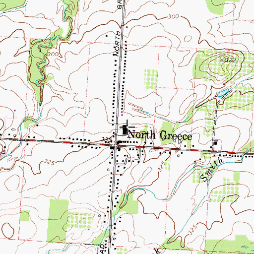 Topographic Map of North Greece Plaza Shopping Center, NY