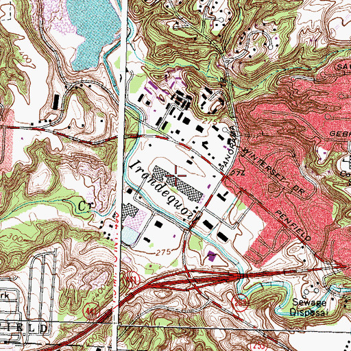 Topographic Map of Panorama Plaza Shopping Center, NY