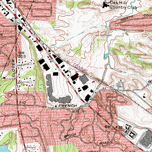 Topographic Map of Pittsford Place Mall Shopping Center, NY