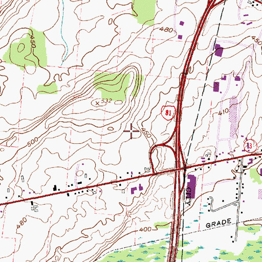 Topographic Map of Salmon Run Mall Shopping Center, NY