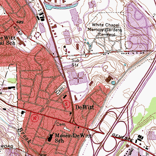 Topographic Map of Shoppingtown Mall Shopping Center, NY