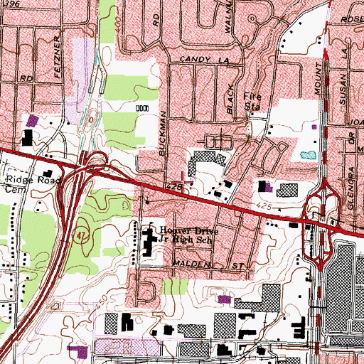 Topographic Map of Street of Shoppes Plaza Shopping Center, NY