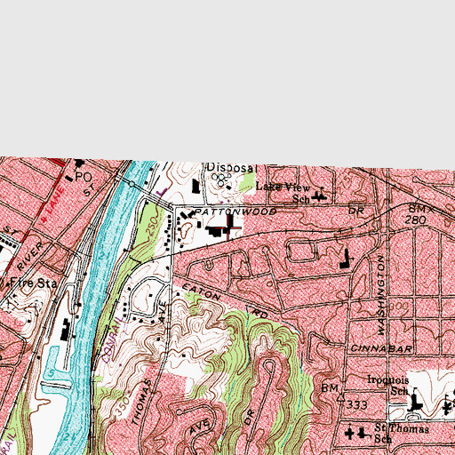 Topographic Map of Stutson Bridge Plaza Shopping Center, NY